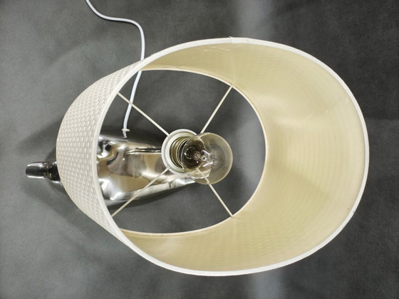 Image 1 of Italian Chrome Duck Table Lamp with Original Shade, 1970s