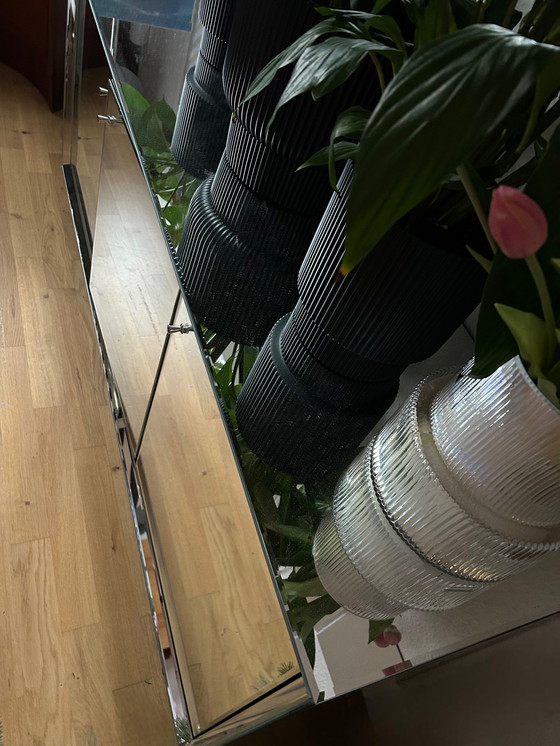 Image 1 of Mirrored silver sideboard/chest of drawers, high-quality design