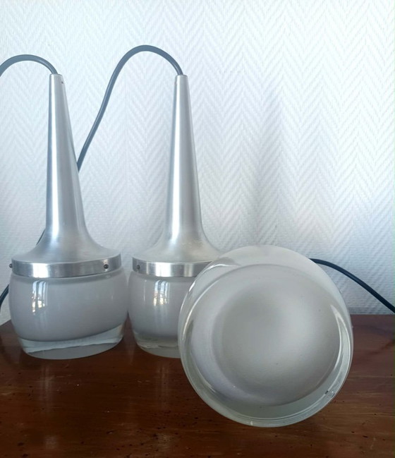 3x Lámparas colgantes Leuchten del personal de la era espacial 1970 – Staff Leuchten, Aluminium (photo 11 of 14)
