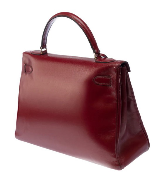 Image 1 of Sac HERMES Kelly 32 en Cuir Bordeaux - 103406