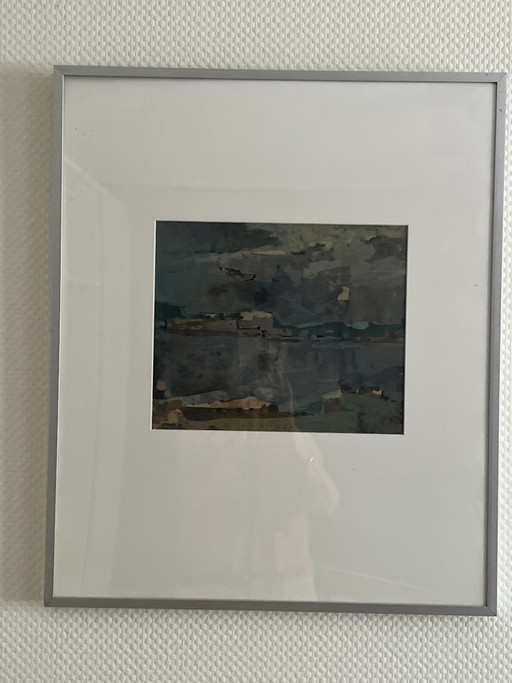 Jan Miechiels gouache Rivier