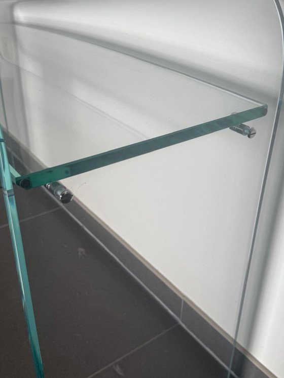 Console en verre courbé, design italien, SICA – Glass, Chrome (photo 7 of 10)