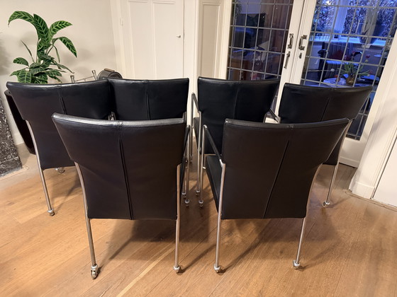 Image 1 of Bert Plantagie Elements dining room chairs black leather