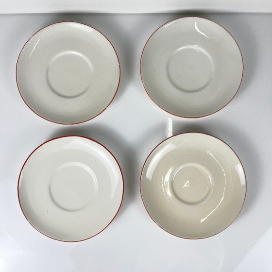 Image 1 of Set of 4 cups with saucers, "Apple" style earthenware