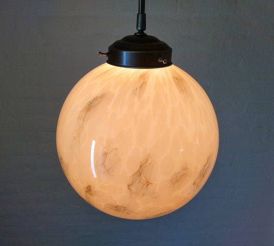 Image 1 of Lampada a sospensione - Art Déco - Lampadina 30 cm - Marmorizzata