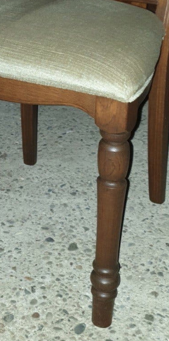 4 chaises de salle à manger classiques en chêne – Textile, Wood (photo 4 of 6)