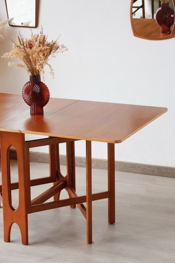 Image 1 of Skandinavischer Klapptisch - Bendt Winge – Teak und Buche – 1950er/60er Jahre