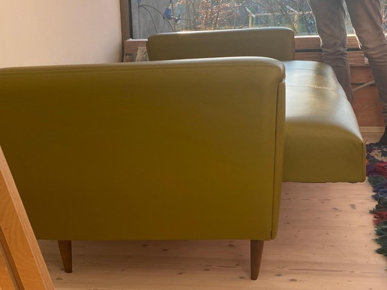 Image 1 of Lederen 3-zitsbank