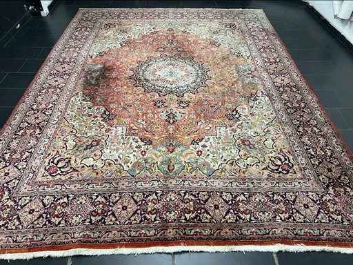 Tappeto persiano antico XXL 4x3m annodato a mano autentico tappeto orientale SAROUGH