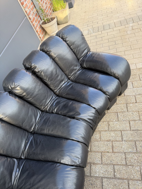 Image 1 of De Sede DS600 Snake Tatzelwurm 13-piece set in black leather in top condition!