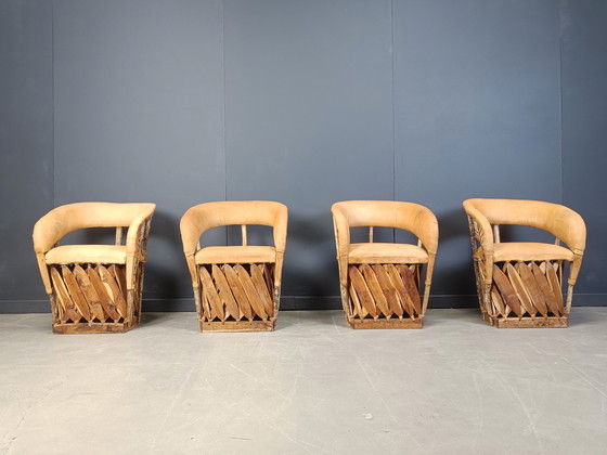 Image 1 of Vintage art populaire mexican dining chairs set of 6, 1970s