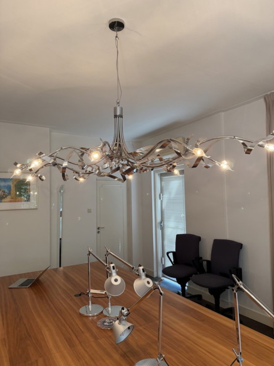 Lampe à suspension à 10 bras Jacco Maris Ruban Plié - Chrome – Plafonniers (photo 5 of 6)