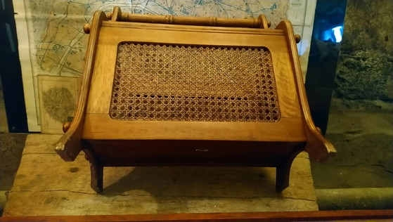 Porte-revues en chêne cannage – Vintage (photo 9 of 12)