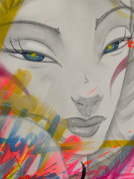 UTOPIA - Vandal White Précious - Tela d'artista incorniciata, Dipinti e disegni, Carta, Altro, Bianco, Modern (foto 9 di 15)