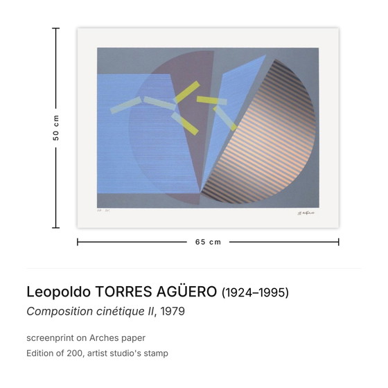 Leopoldo Torres Agüero Sérigraphie Composition Cinétique II 1979 – Lithographies et sérigraphies, Paper (photo 3 of 5)