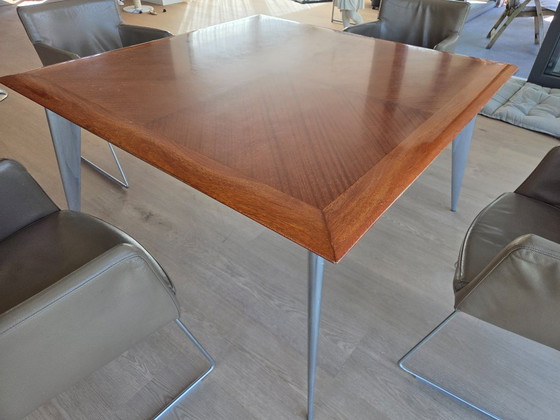 Philippe Starck for Driade Aleph - 'Tisch Un' Dining Table 135x135 cm – Metal, Wood (photo 4 of 7)