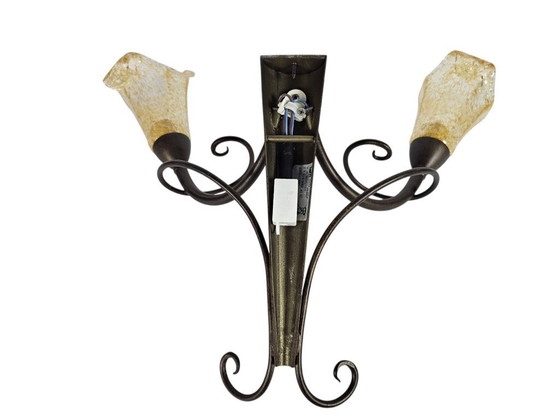 Image 1 of LAM - Lightning - wandlamp - Made in Italy - metaal - mond geblazen glas - 2000