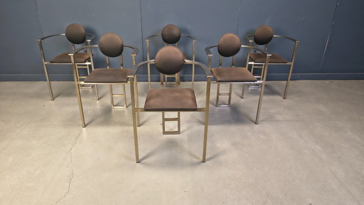 Post modern dining chairs by Belgochrom, set of 6 - 1980s