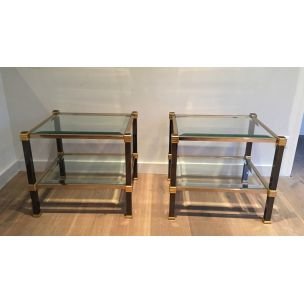 Paar verchromte Beistelltische im Vintage-Design