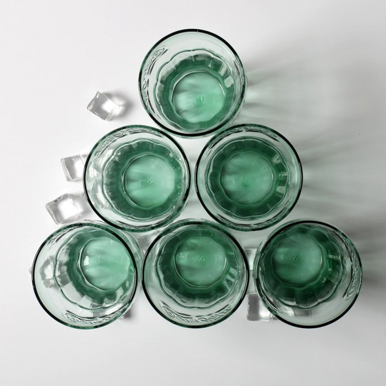 Set Of 6 Georgia Green Vintage Classic Shape Coca-Cola Glasses 0.5L / 1980s – Glass & Decanter (photo 5 of 5)