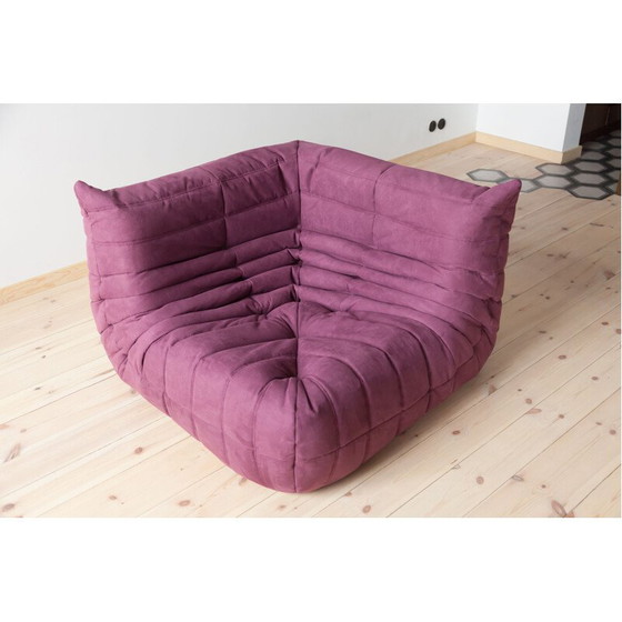 Image 1 of Togo vintage living room set in purple microfiber by Michel Ducaroy for Ligne Roset, France 1970