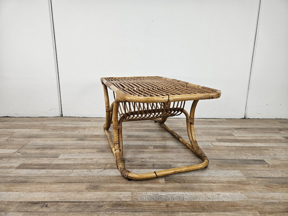 Rattan-Couchtisch, Gartentische, Braun, Vintage (Foto 2 von 10)