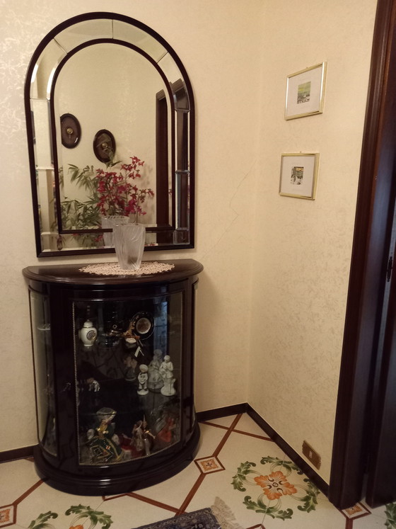 Image 1 of Consola semicircular y espejo de los años 70.