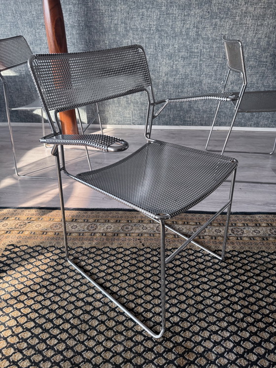 Image 1 of Juego de 3 sillas apilables cromadas "Sultana" de Arrben International, ca 80s