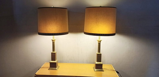2 x lampes de table vintage en laiton classique