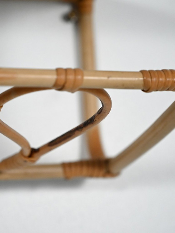 Image 1 of Table de chevet murale en bambou, années 1960