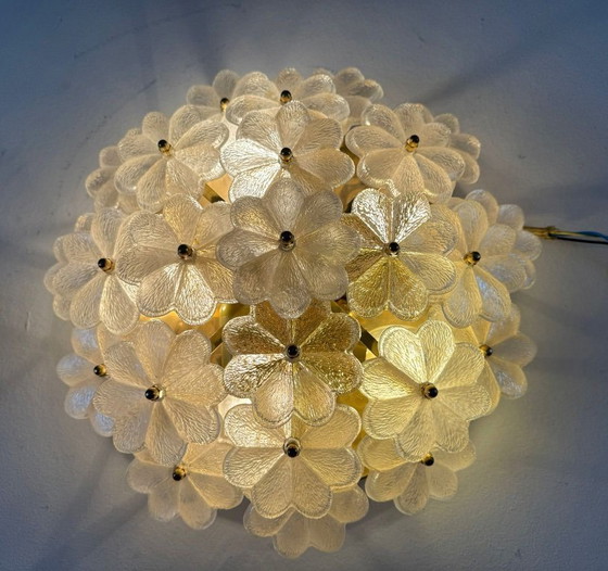 Image 1 of Grande lampada da parete/apparecchio da parete floreale di Ernst Palme, 1960