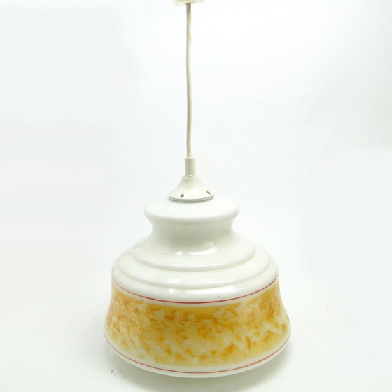 Brass and Glass Pendant Lamp from Polam, 1980s (photo 2 of 5)