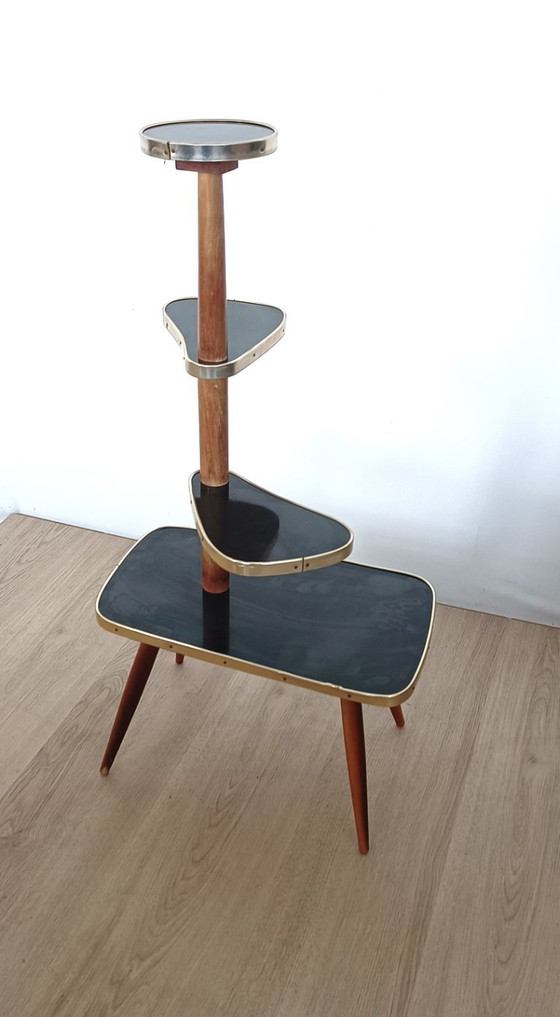 Image 1 of Fünfziger Jahre Pflanzentisch in Schwarz