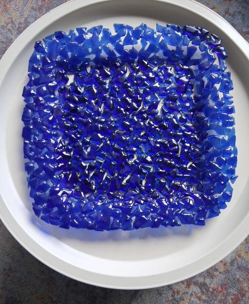 Ciotola Oggetto in Vetro Fuso Fatto a Mano da Artista di Eindhoven, 30x30 cm – glaskunst, Glass
