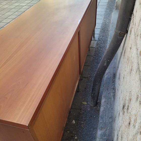 Image 1 of Sideboard / enfilada in walnut wood and steel, following George Nelson, Mid-century, 70’s