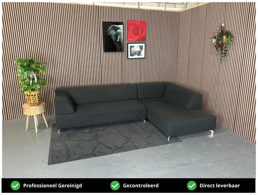 ENTREGA GRATUITA Sofá esquinero Leolux Faya Lobi Lana Antracita 295x190 REACONDICIONADO