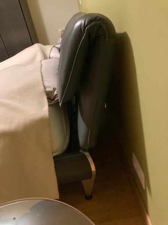 Image 1 of Modern design bed frame 180×200 – petrol color – metal frame – E.F. JONAS Furniture Agency