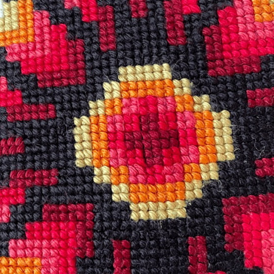 Vintage jaren 70 Portugese Arraiolos Geweven Geometrische Kussenhoes – Kussentjes, Textile (photo 5 of 9)
