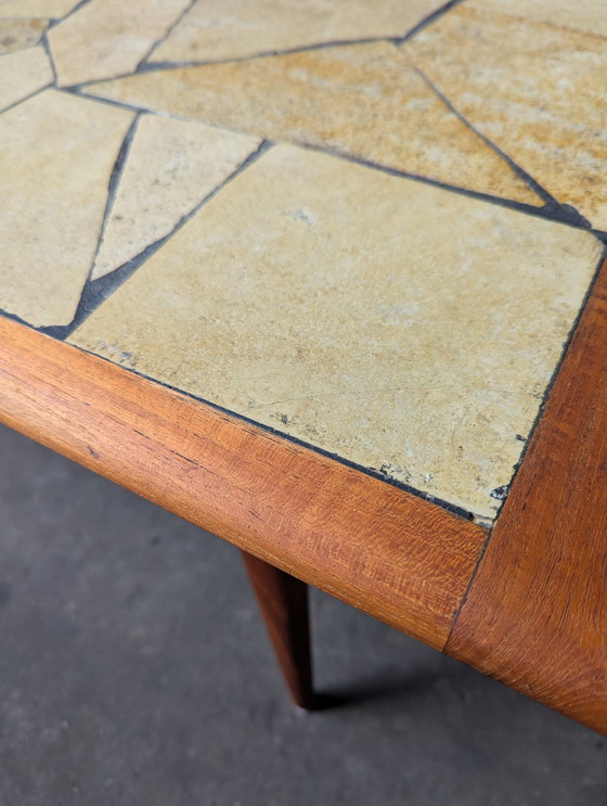 Image 1 of Vintage teak coffeetable / leisteen blad