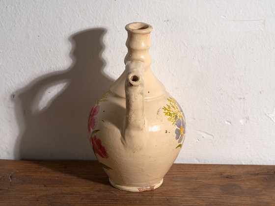 Cruche en céramique émaillée antique, Europe Centrale, circa 1920, Vaisselle, Jaune (photo 4 sur 9)