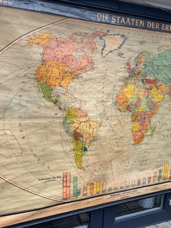 Image 1 of Karl Wenschow Mappa su tela tedesca degli anni '50