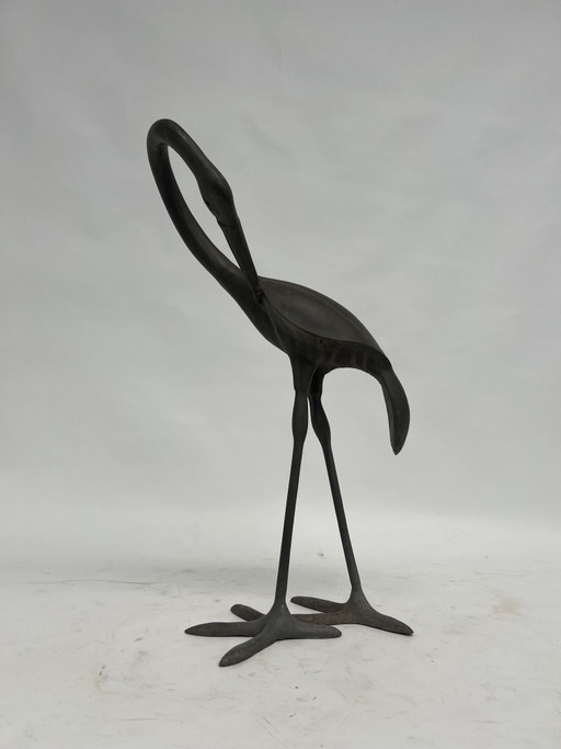 Reiherstatue aus Gusseisen