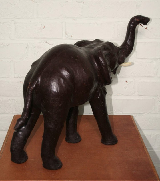 Image 1 of Large Vintage Leather Elephant