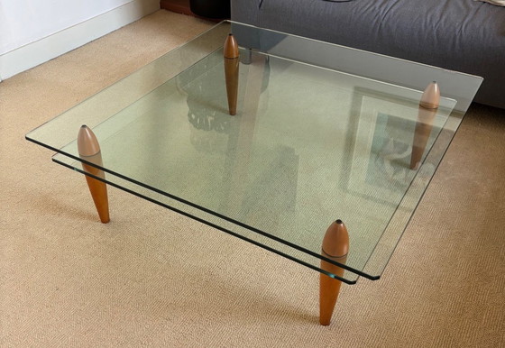 Image 1 of Tavolino da caffè ARTELANO VINTAGE con piano in vetro e gambe in legno