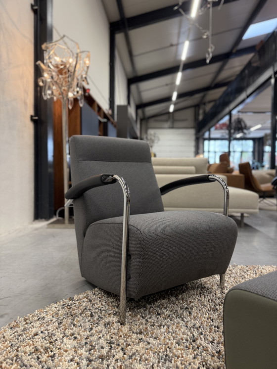 Image 1 of Leolux Scylla Fauteuil Hoge Rug Tiempo stof met poef