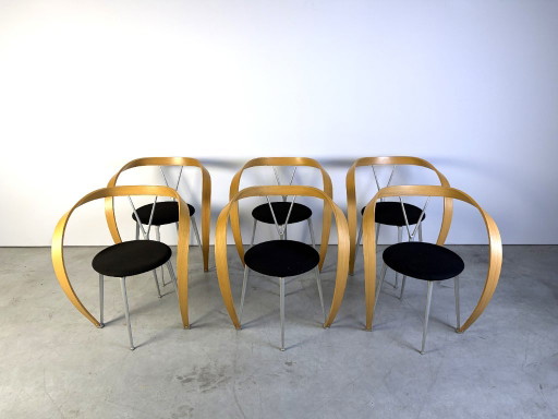 Revers Eetkamerstoelen van Andrea Branzi voor Cassina, 1993, Set van 6