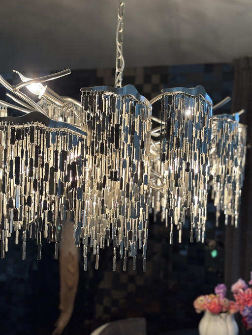 Lámpara de araña ovalada Brand van Egmond 140 cm níquel