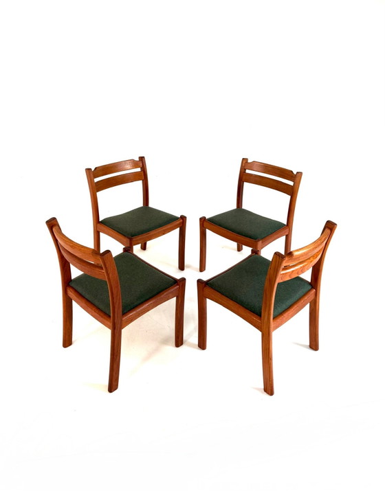 4x restored Dining chair, Dyrlund ‘70, Wood, Wool, Brown (photo 5 of 12)