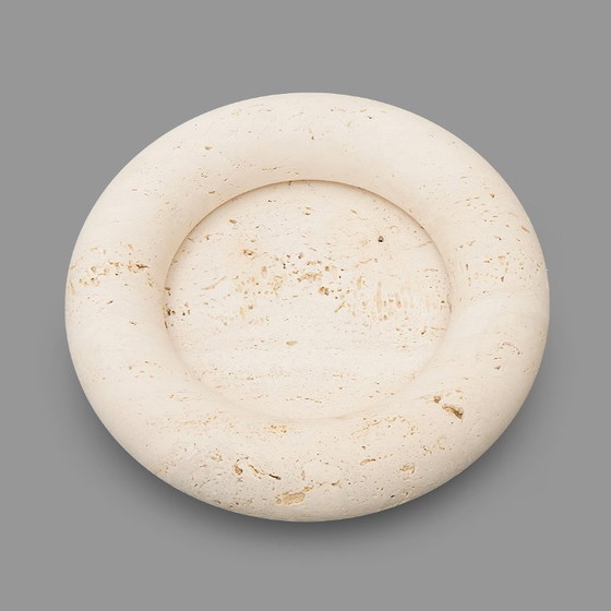 Image 1 of Ciotola in travertino “Voltero” di Pier Alessandro Giusti ed Egidio Di Rosa per Up & Up, anni '70