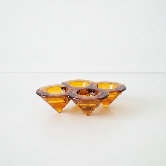 Image 1 of Portacandele vintage Northern Lights Geneva – Sandra Rich – Vetro ambrato